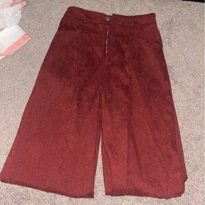 Rust Red Wide-Leg Pants